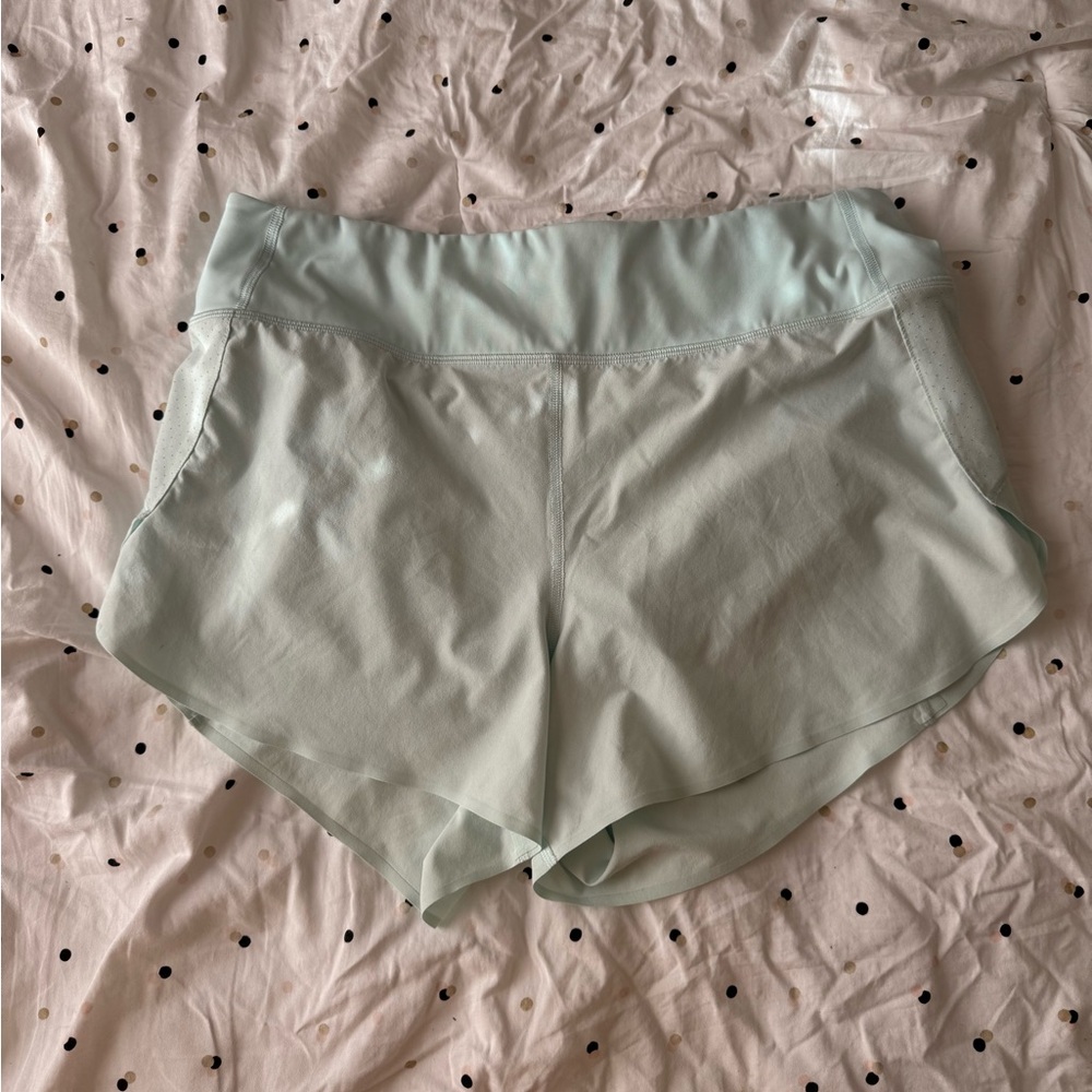Light Blue Athleta Run with it 3.5 Shorts